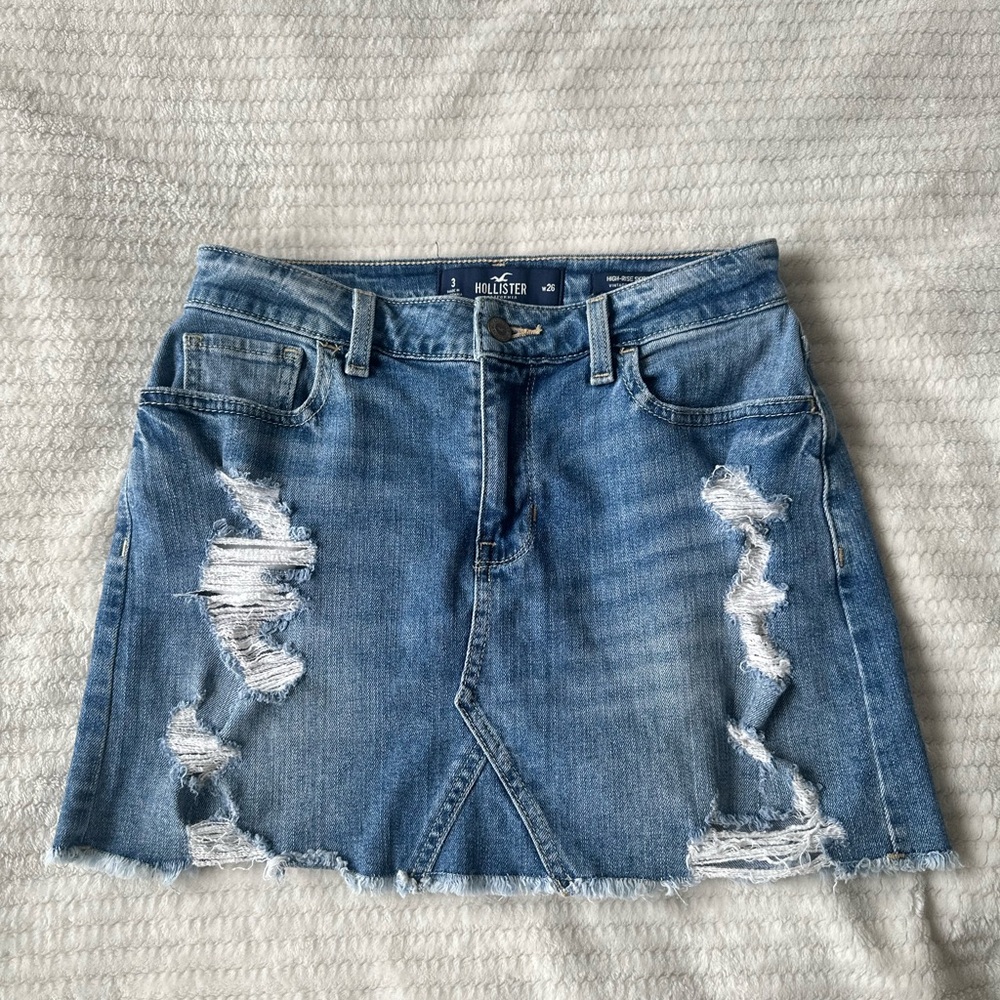 Hollister Blue Mini Pencil Skirt Casual